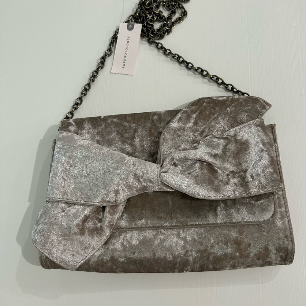 Nordstrom Silver Clutch with Chain Strap